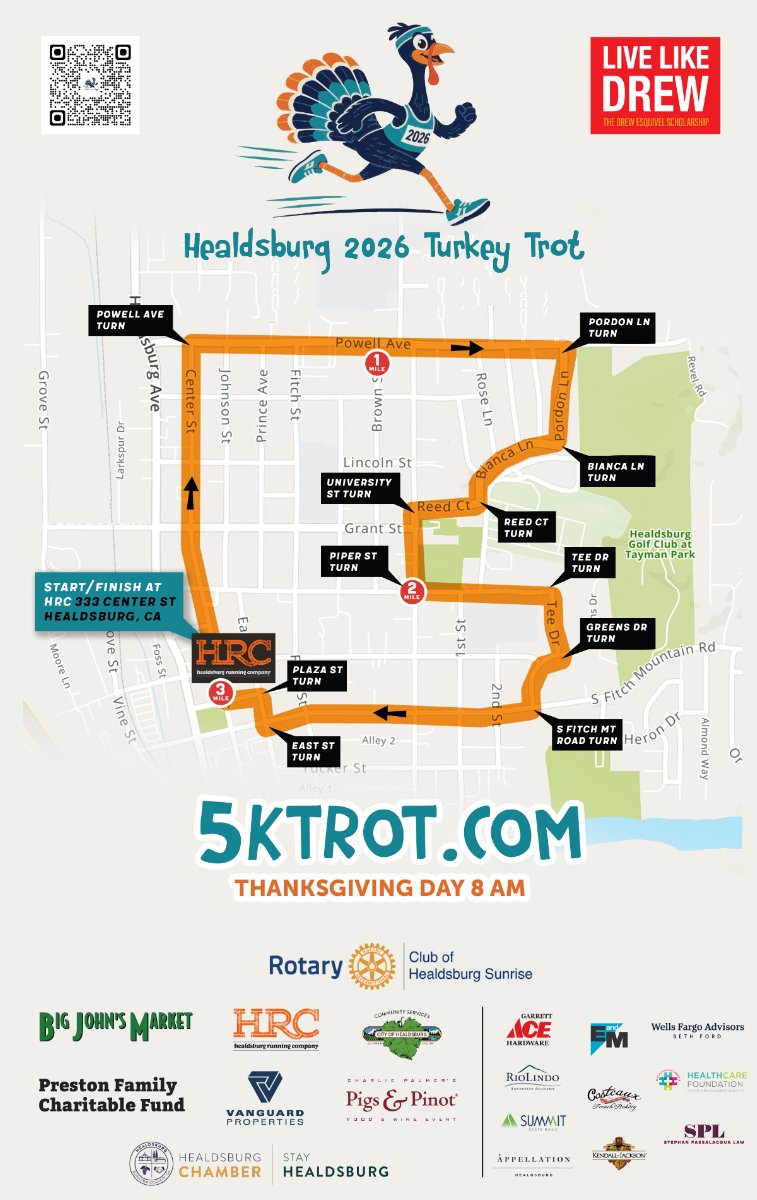 English Turkey Trot Flyer with map of route