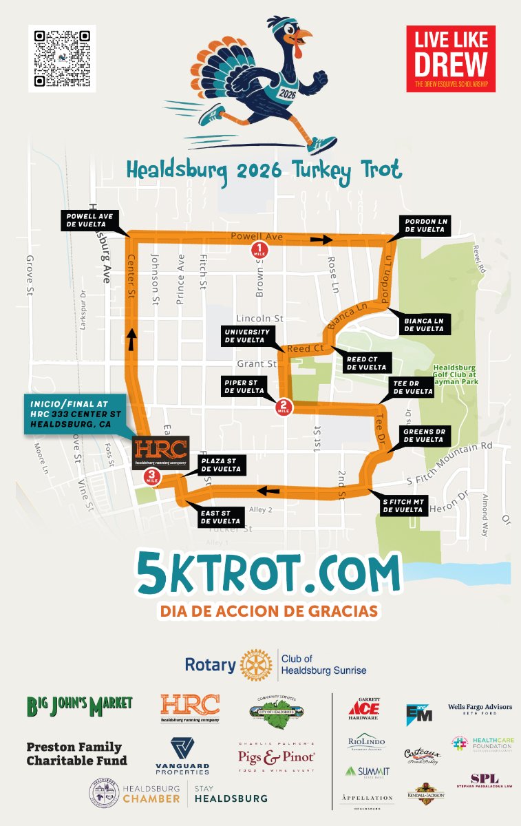 Spanish Turkey Trot Flyer with map of route